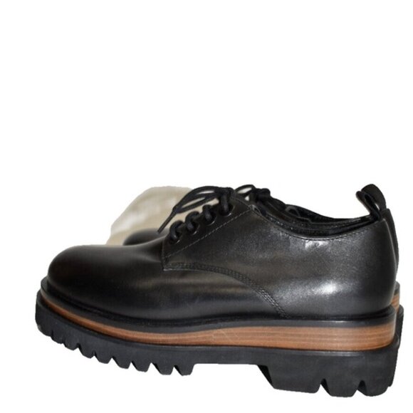 $220 SAINT G Erica Shoes DERBY LOAFFER BLACK LEATHER PLATFORM 10 (DB17) - Picture 4 of 8